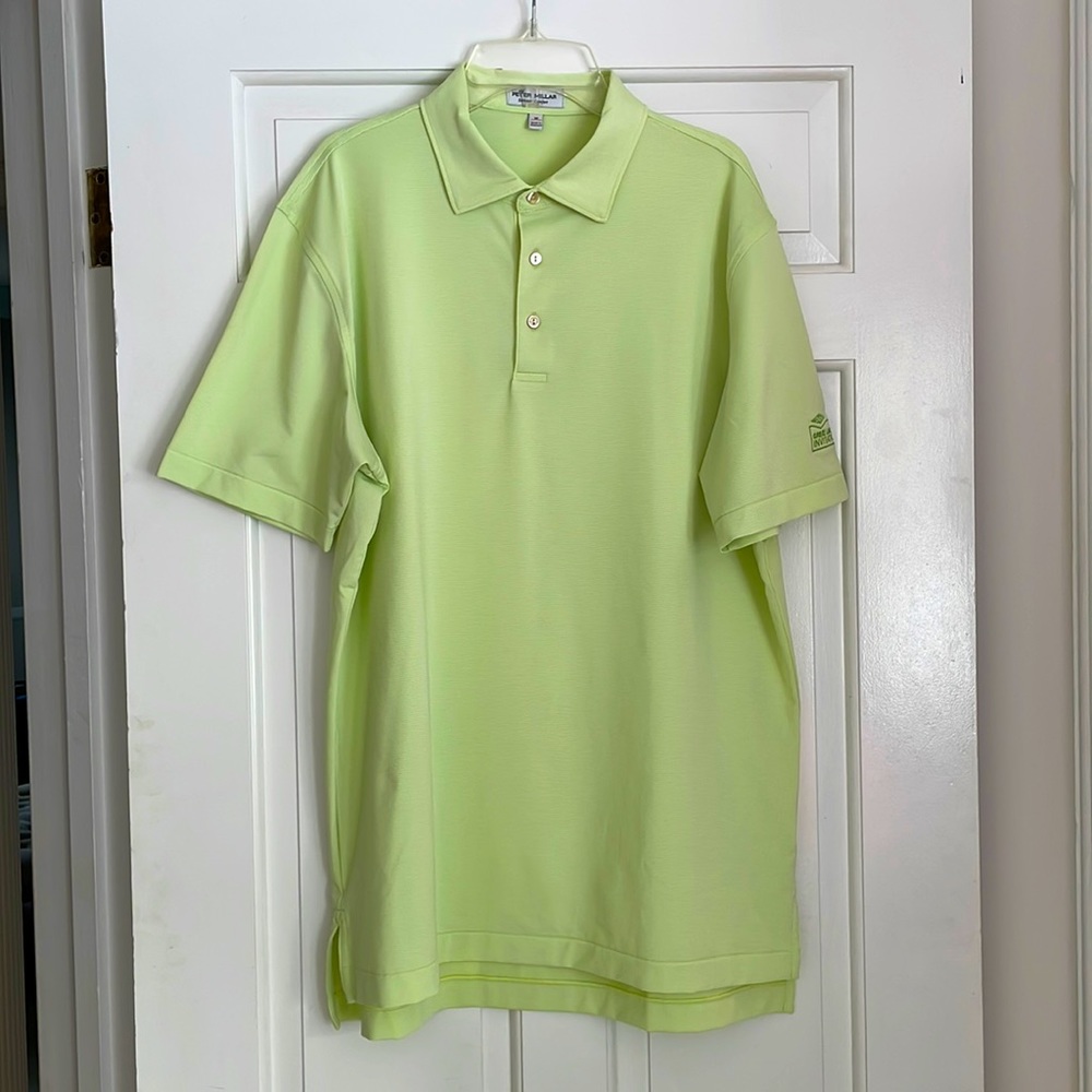 Peter Millar - Green/white striped polo